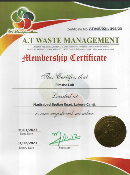 AT Waste Management Certificate